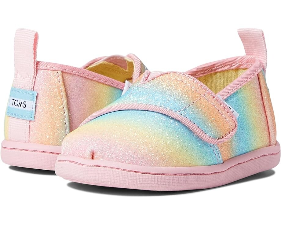 Лоферы Toms Tiny Alpargata Espadrille, цвет Candy Pink Gradient Glitter 6 size mixed 6 sets aurora nail glitter powder gradient hexagon glitter holographic iridescent flakes slice sparkly chunky 60g