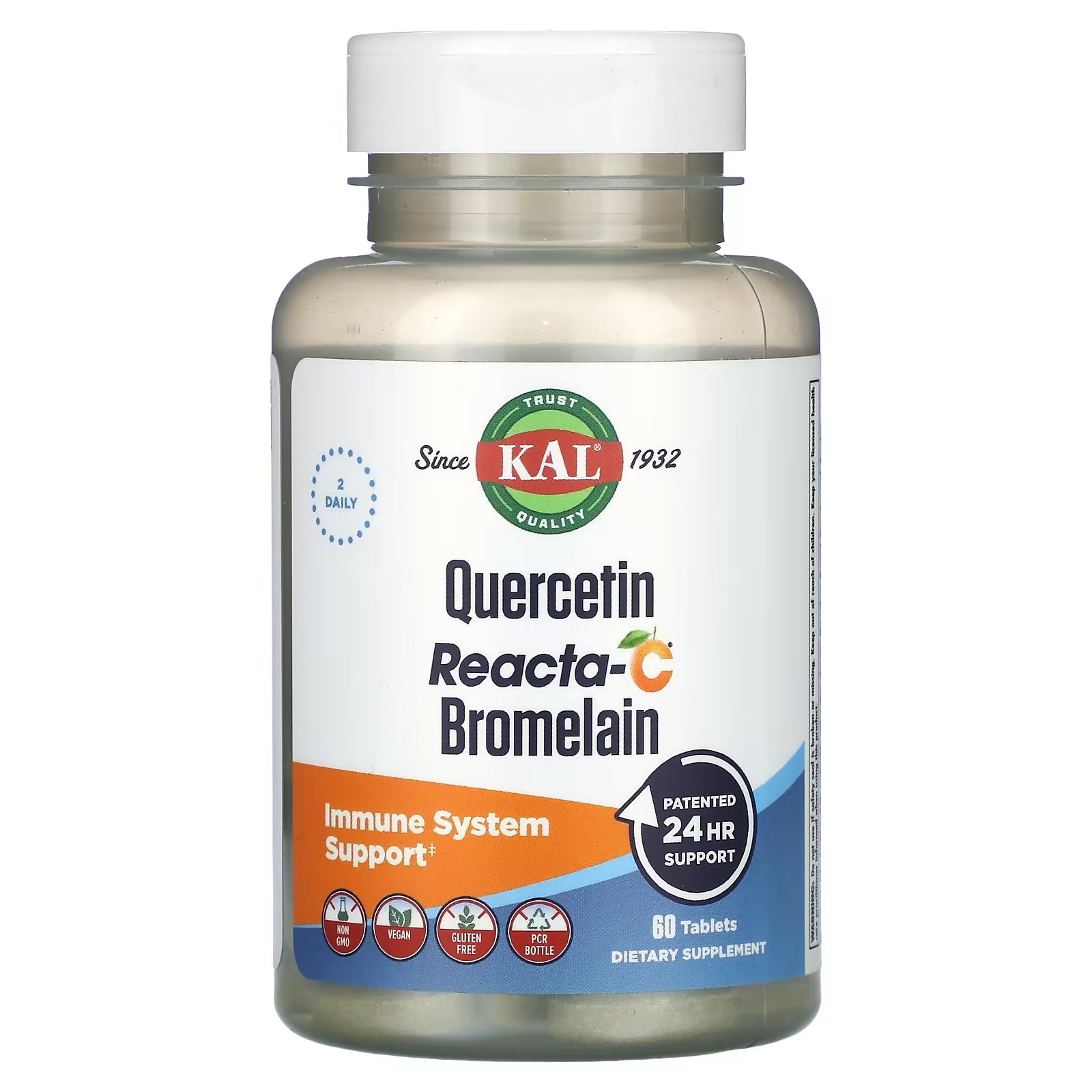 Пищевая добавка KAL Quercetin Reacta-C Bromelain, 60 таблеток