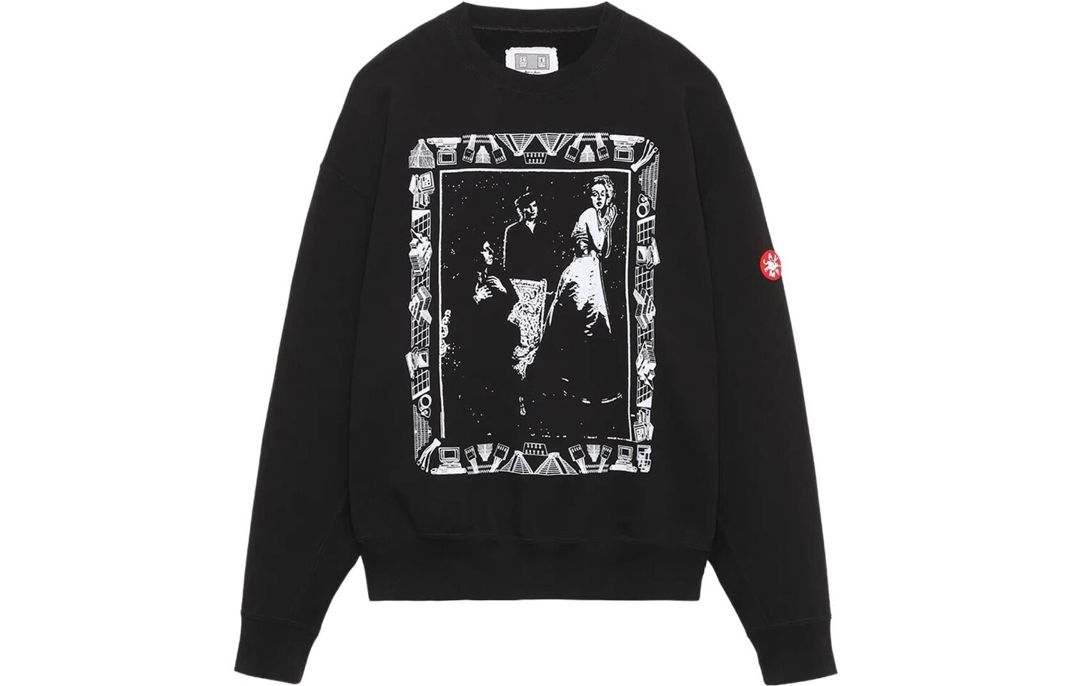 

Толстовка Cav Empt SS22 Ziggurat Frame с круглым вырезом, черный
