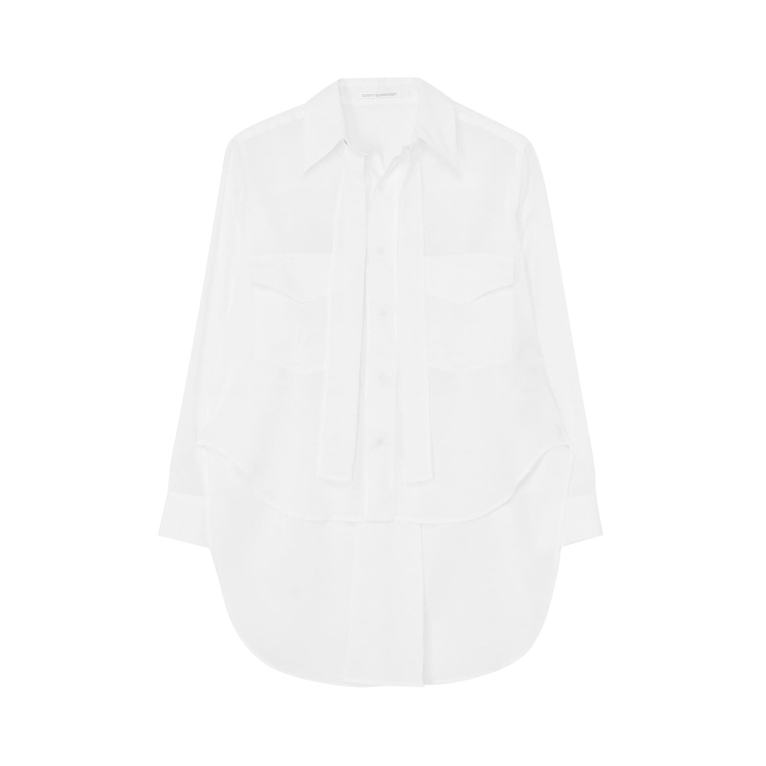 

Yohji Yamamoto льняная рубашка с галстуком из целлюлозы, цвет Белый