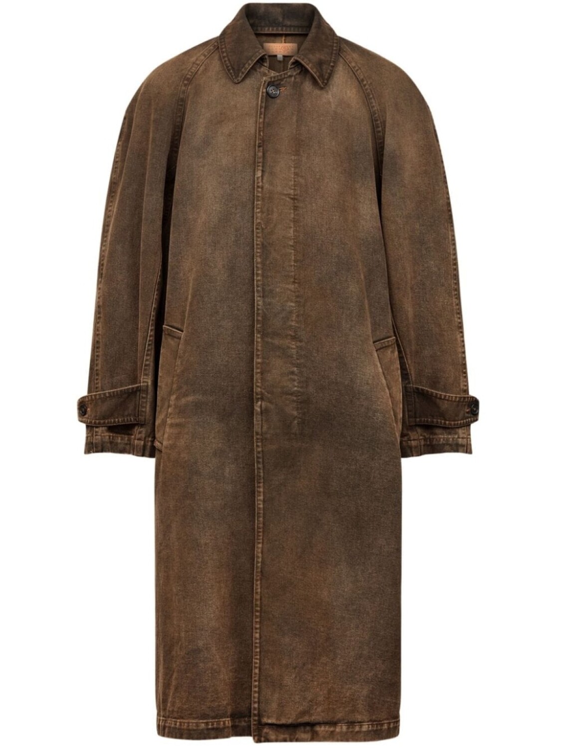 

MM6 Maison Margiela плащ с эффектом потертости, коричневый