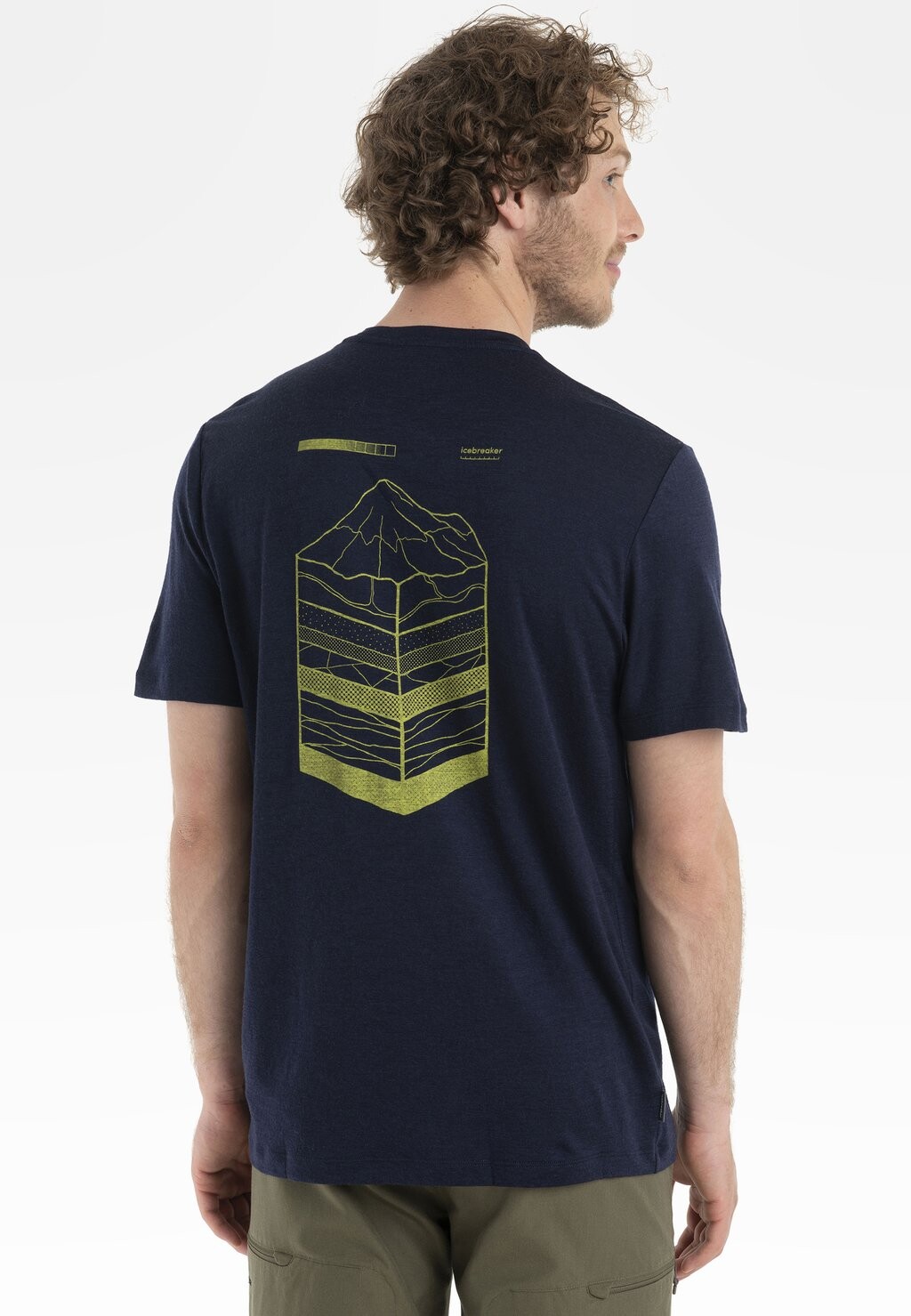 

Футболка с принтом Merino 150 Tech Lite Ii Ss Tee Mountain Icebreaker, цвет midnight navy