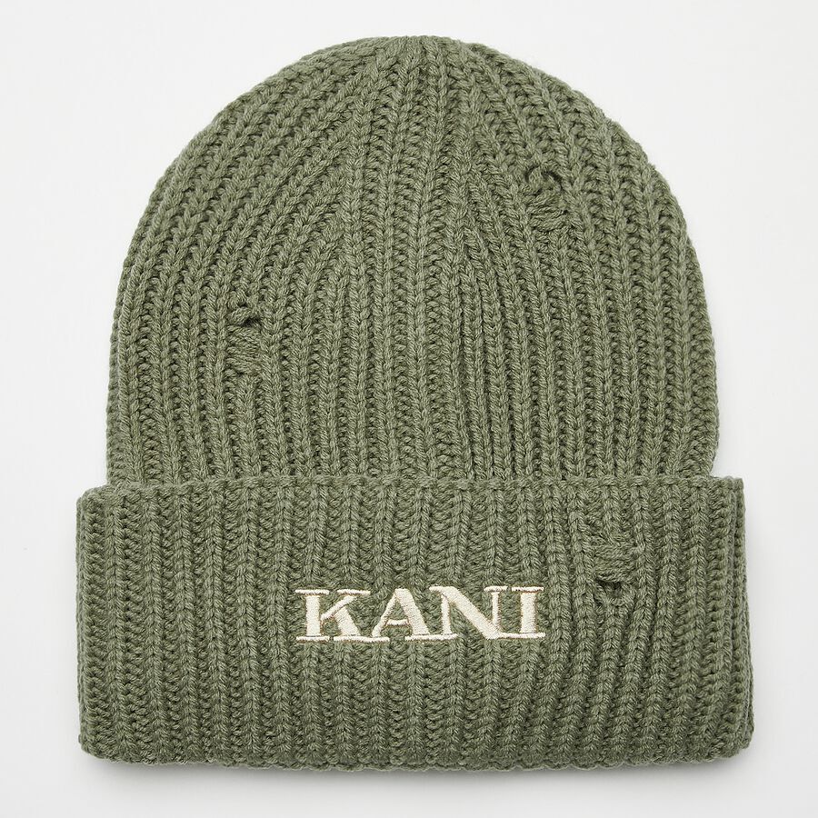 

Шапка Small Retro Embro DamageBeanie Karl Kani, цвет dusty green/off white