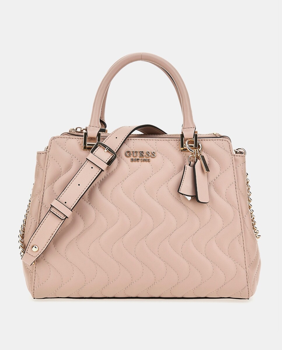 

Эко-сумочка стеганого телесного цвета с волнистым узором Guess
