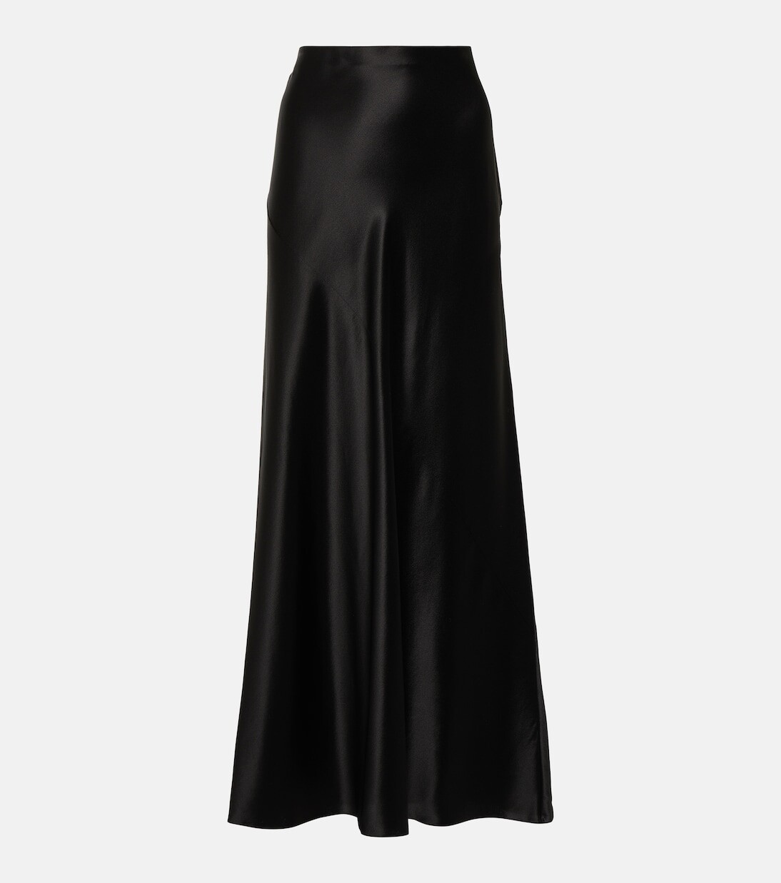 

Юбка макси из шелкового атласа Saint Laurent, черный