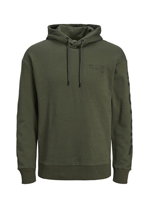 

Зеленая мужская толстовка с воротником с капюшоном Jack & Jones, Зеленый