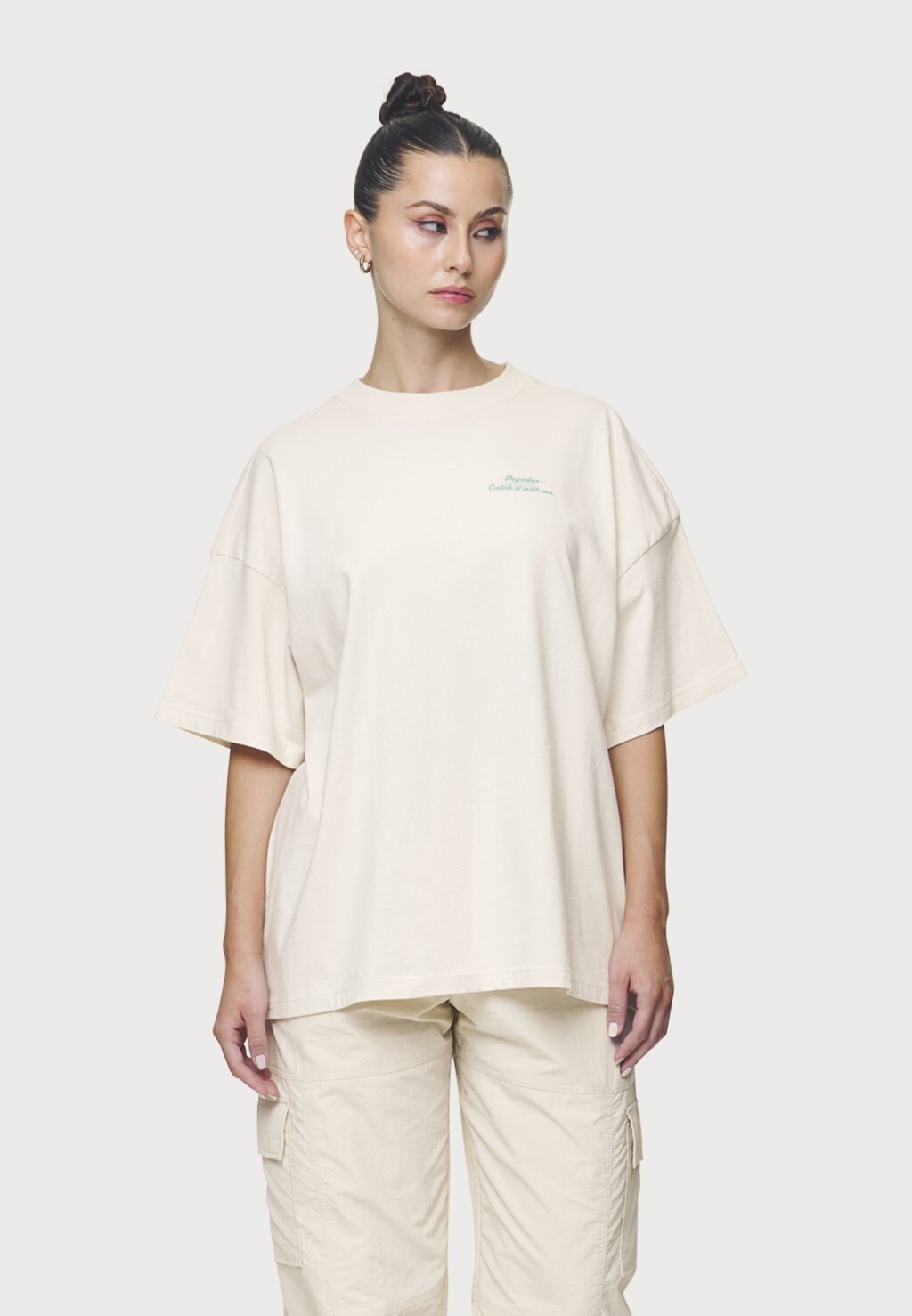 

Принт на футболке YEBRA HEAVY OVERSIZED TEE Pegador, бежевый