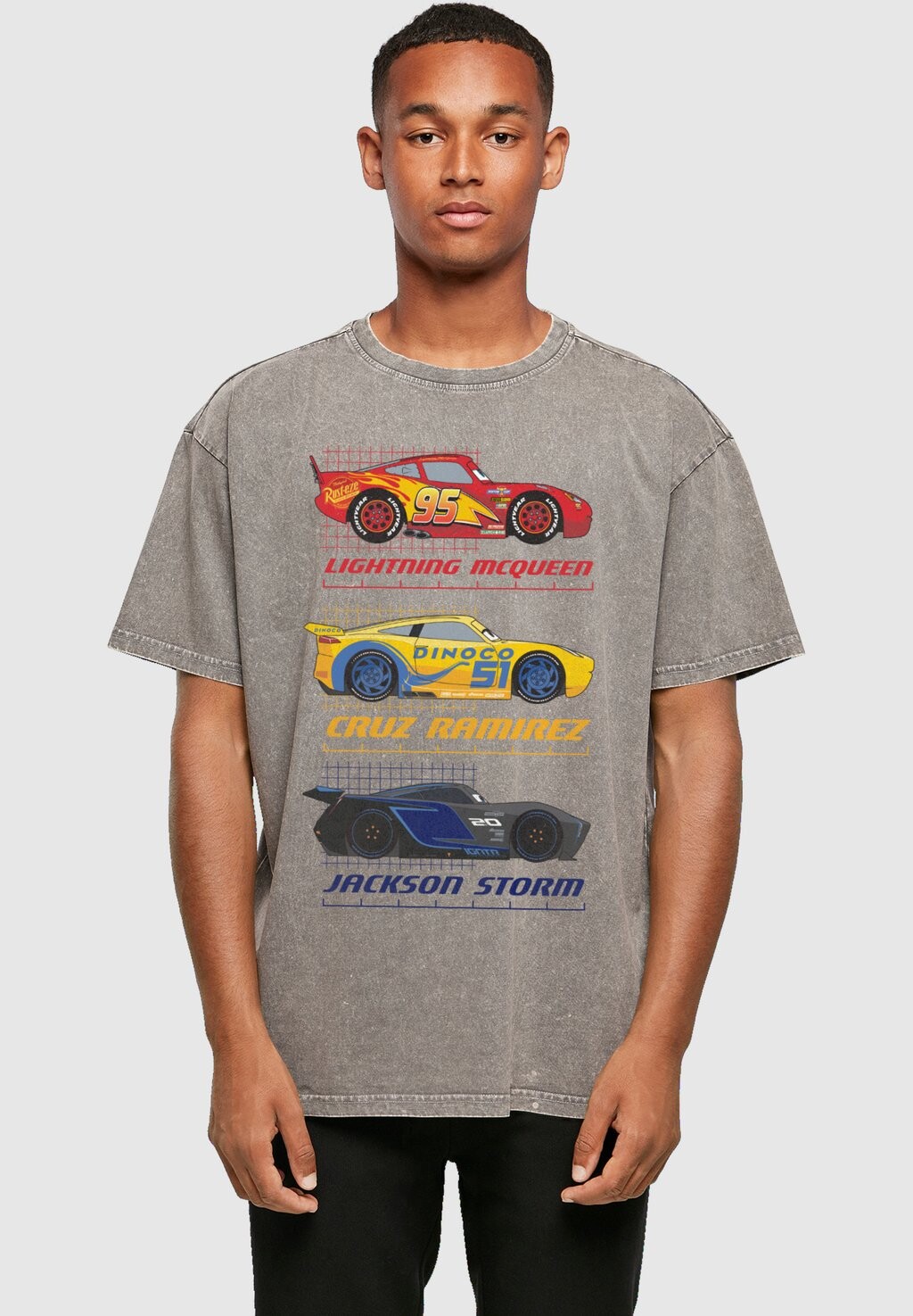 

Футболка с принтом ФУТБОЛКА CARS-RACER PROFILE Acid WASHED ABSOLUTE CULT, цвет asphalt