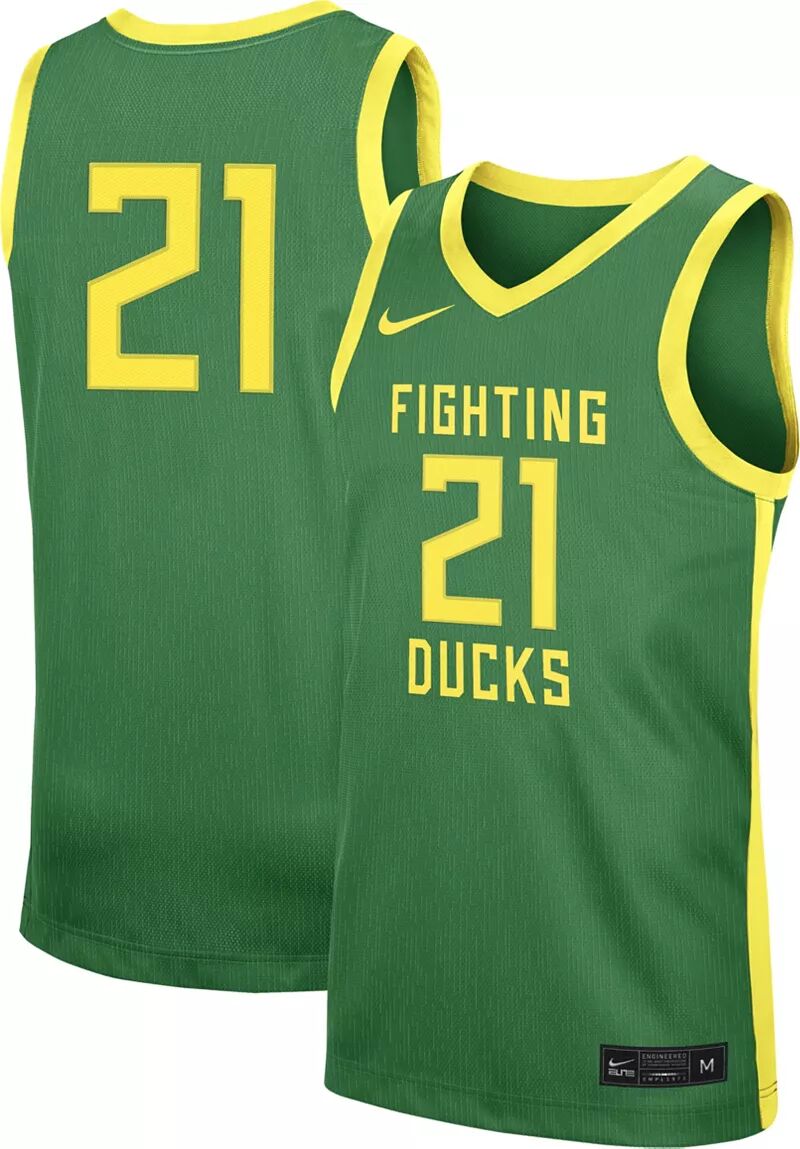 Мужская зеленая баскетбольная майка Nike Oregon Ducks #21