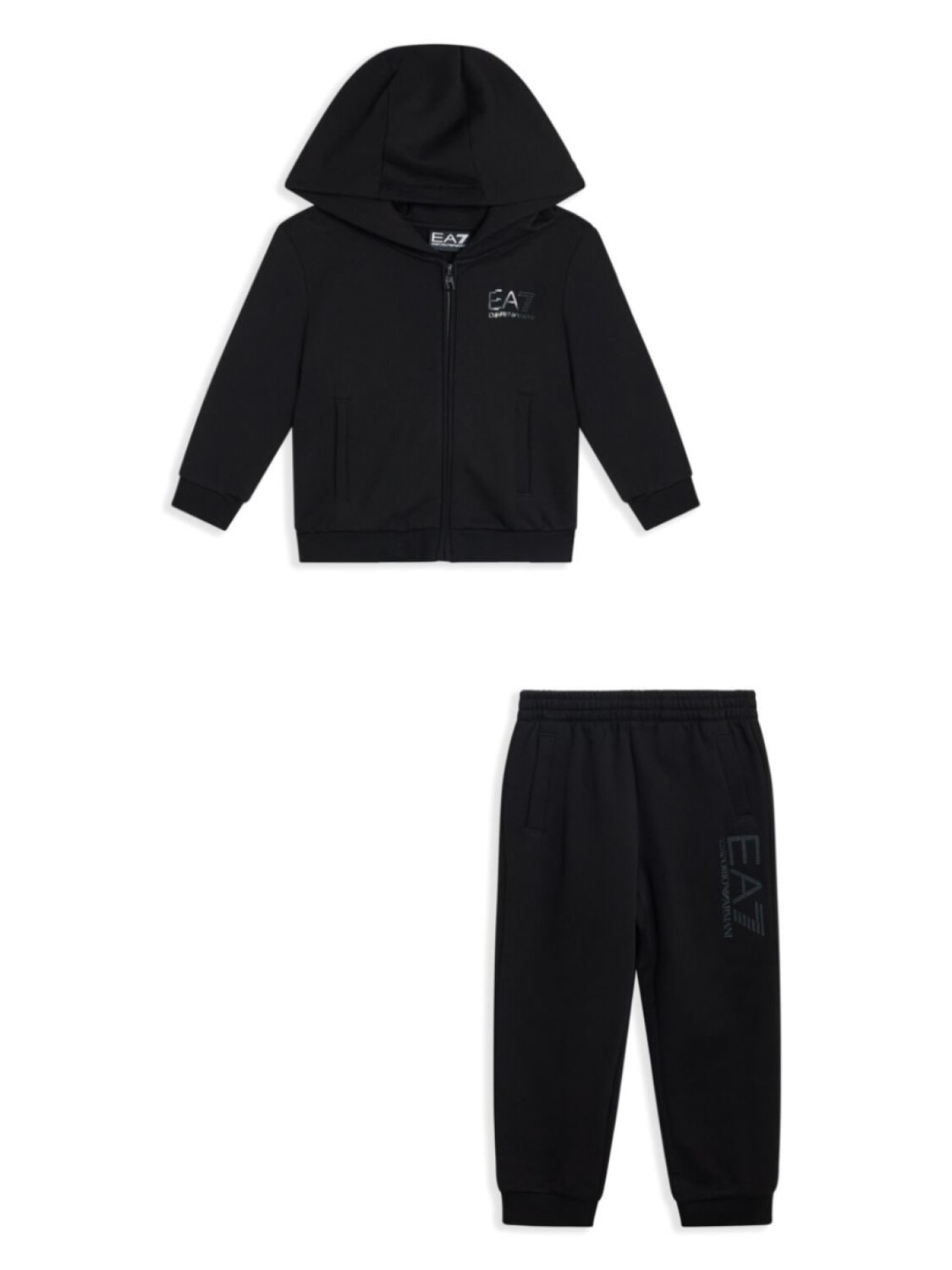 

Спортивный костюм на молнии с логотипом Ea7 Emporio Armani, черный