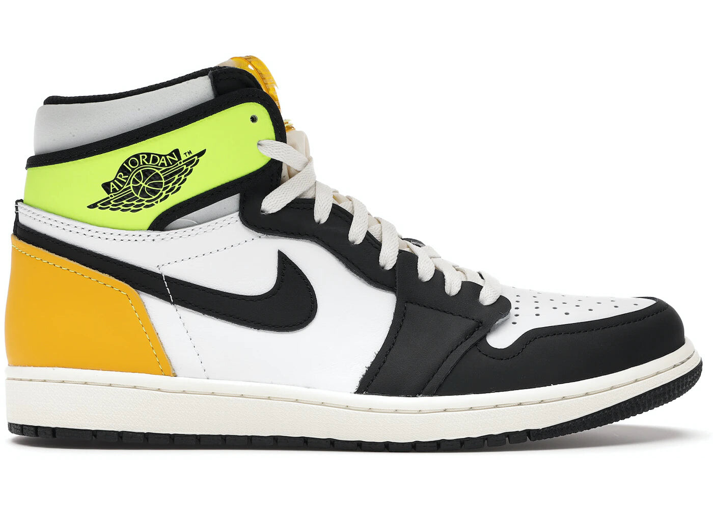 

Кроссовки Jordan 1 Retro High White Black Volt University Gold