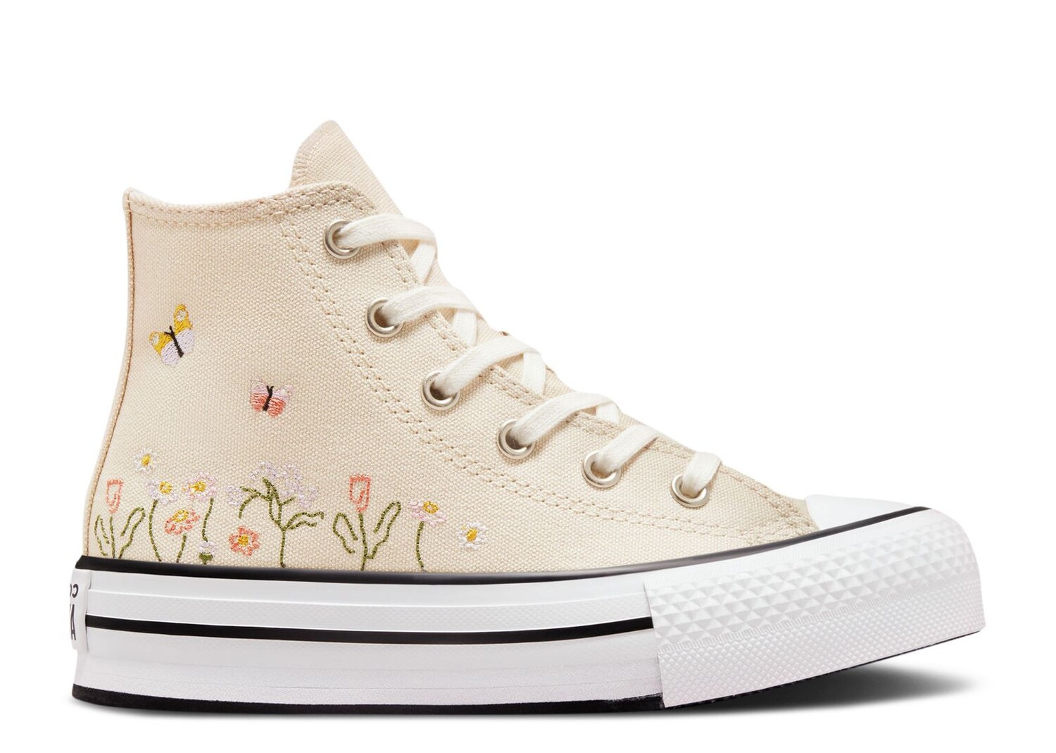

Кроссовки Converse Chuck Taylor All Star Lift Platform High Ps 'Floral Embroidery - Natural Ivory', кремовый