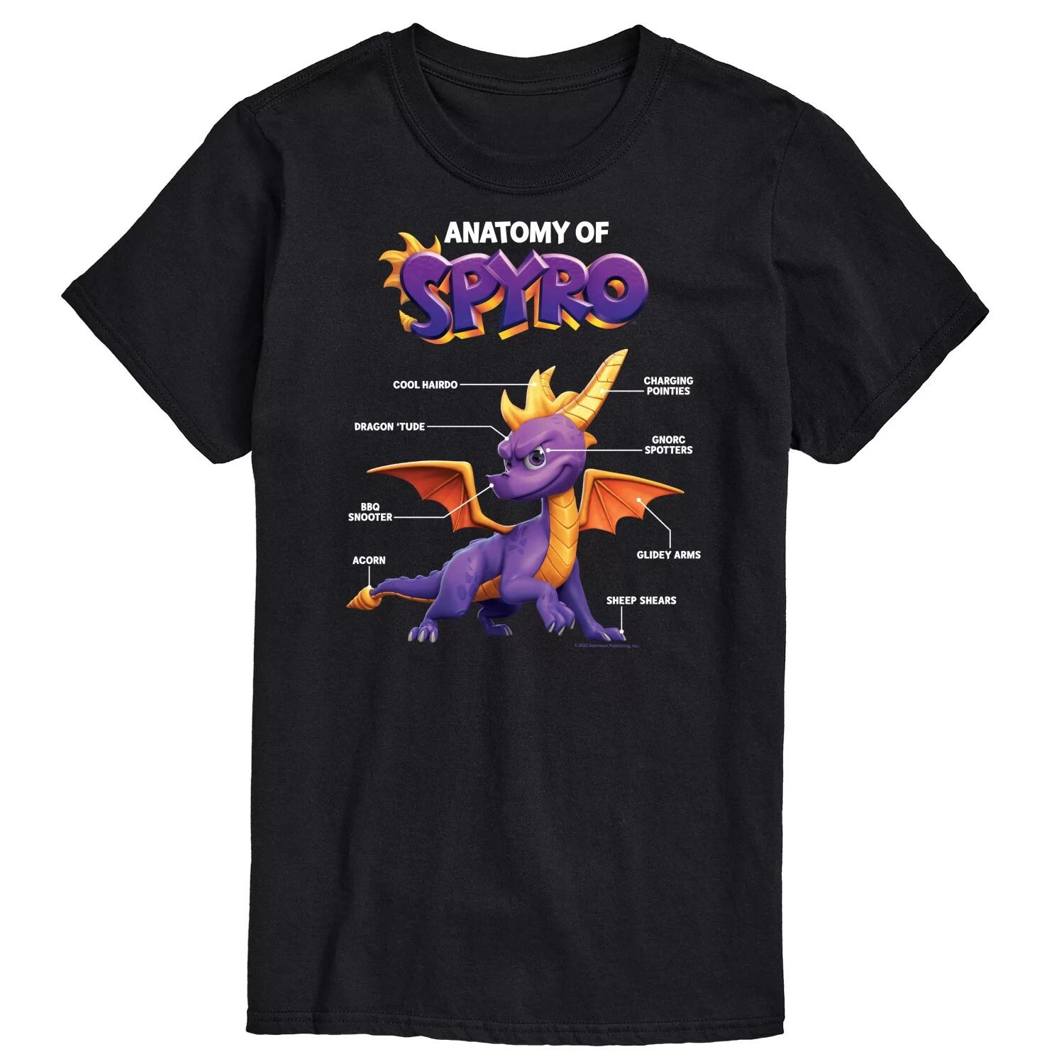 

Анатомическая футболка Big & Tall Spyro Licensed Character, черный