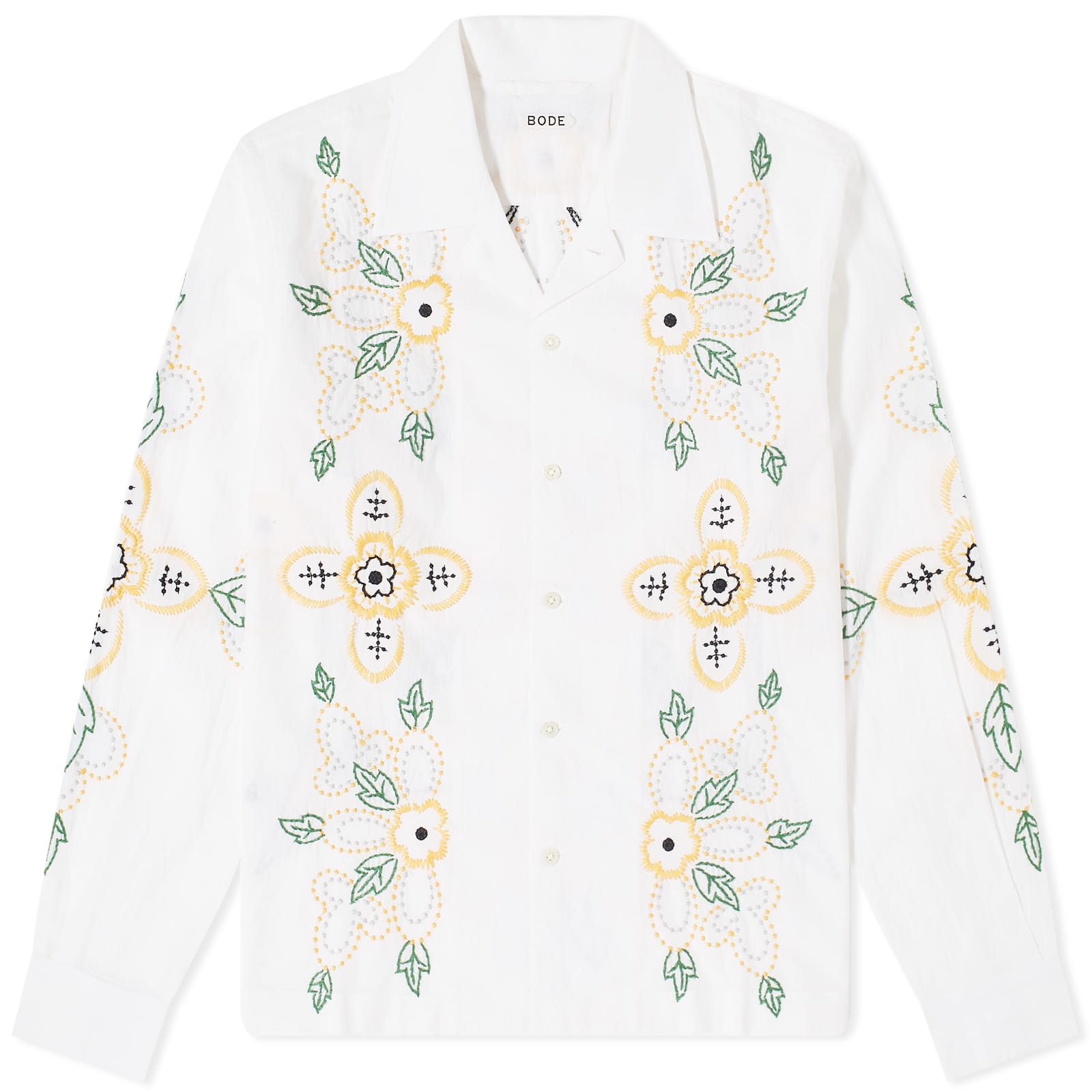 рубашка officine generale eren bubble print vacation shirt Рубашка Bode Embroidered Buttercup, белый
