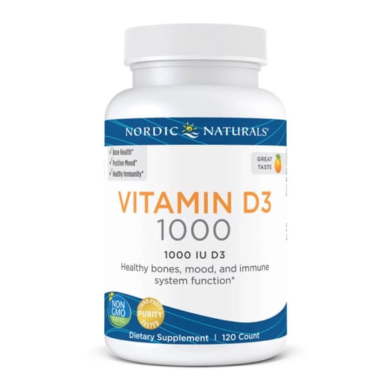 Nordic Naturals, Витамин D3 1000 МЕ, пищевая добавка, 120 капсул