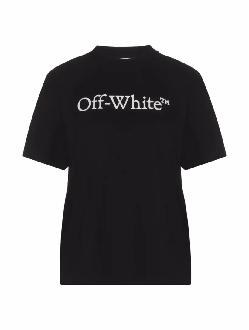 

Хлопковая футболка с логотипом Off-White, черный