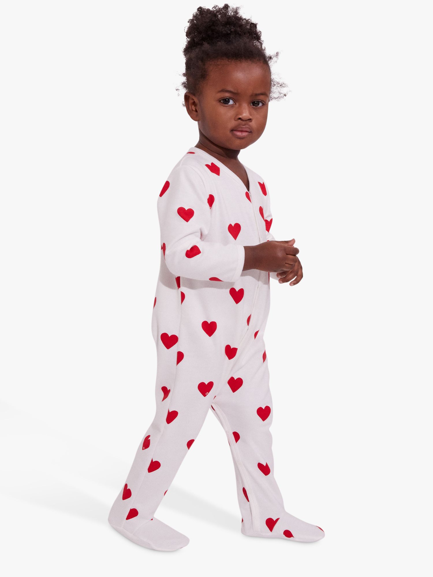 

Комбинезон для сна Petit Bateau Baby Heart Print, Marshmallow/Terkuit