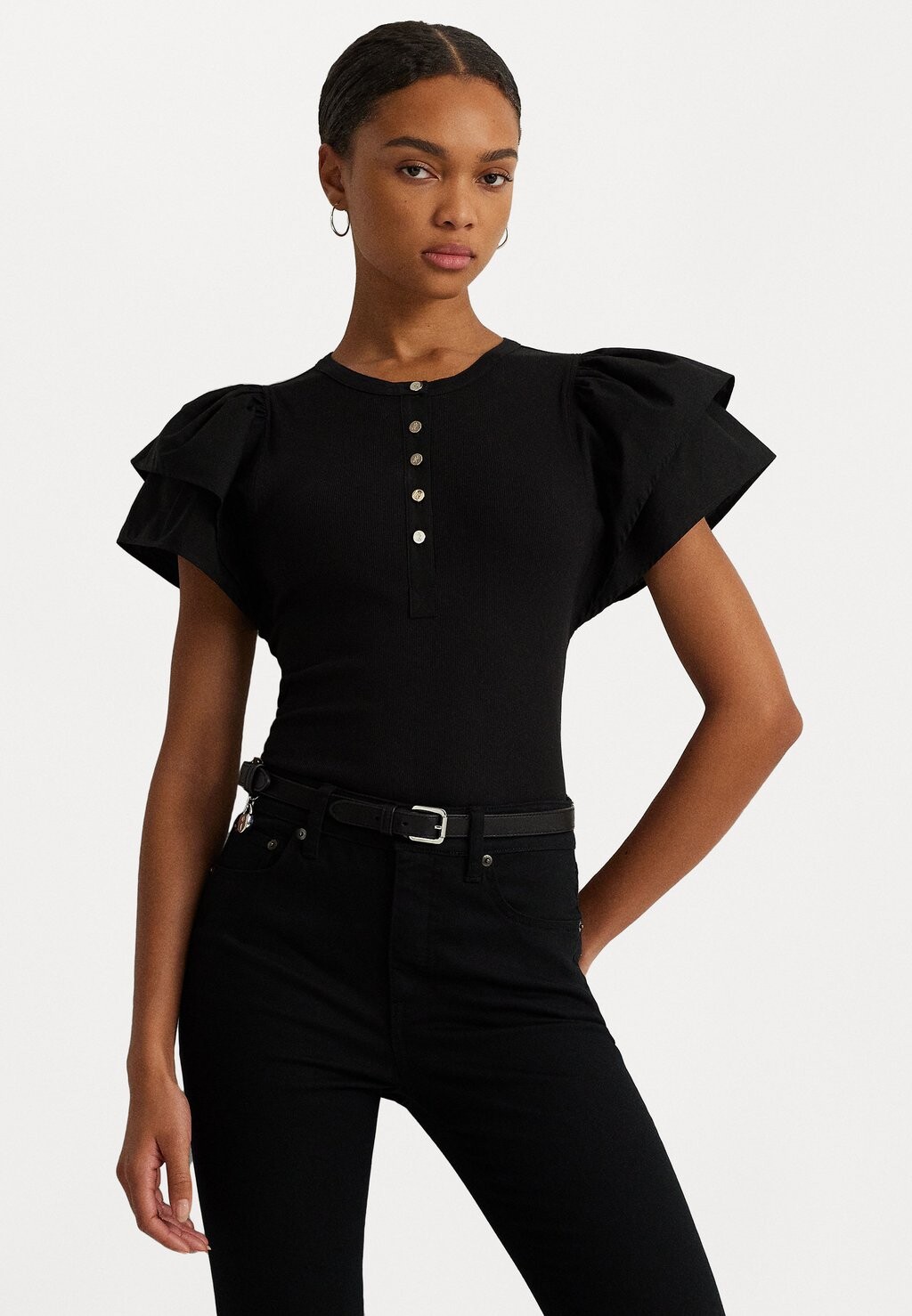 

Базовая футболка CAMESON SHORT SLEEVE Lauren Ralph Lauren, черный