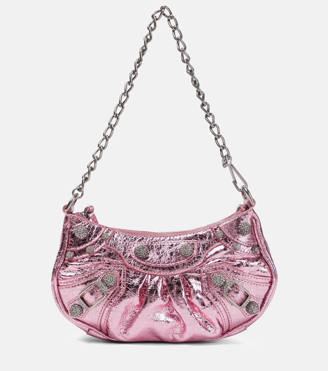 

Миниатюрная кожаная сумка через плечо le cagole Balenciaga, металлический