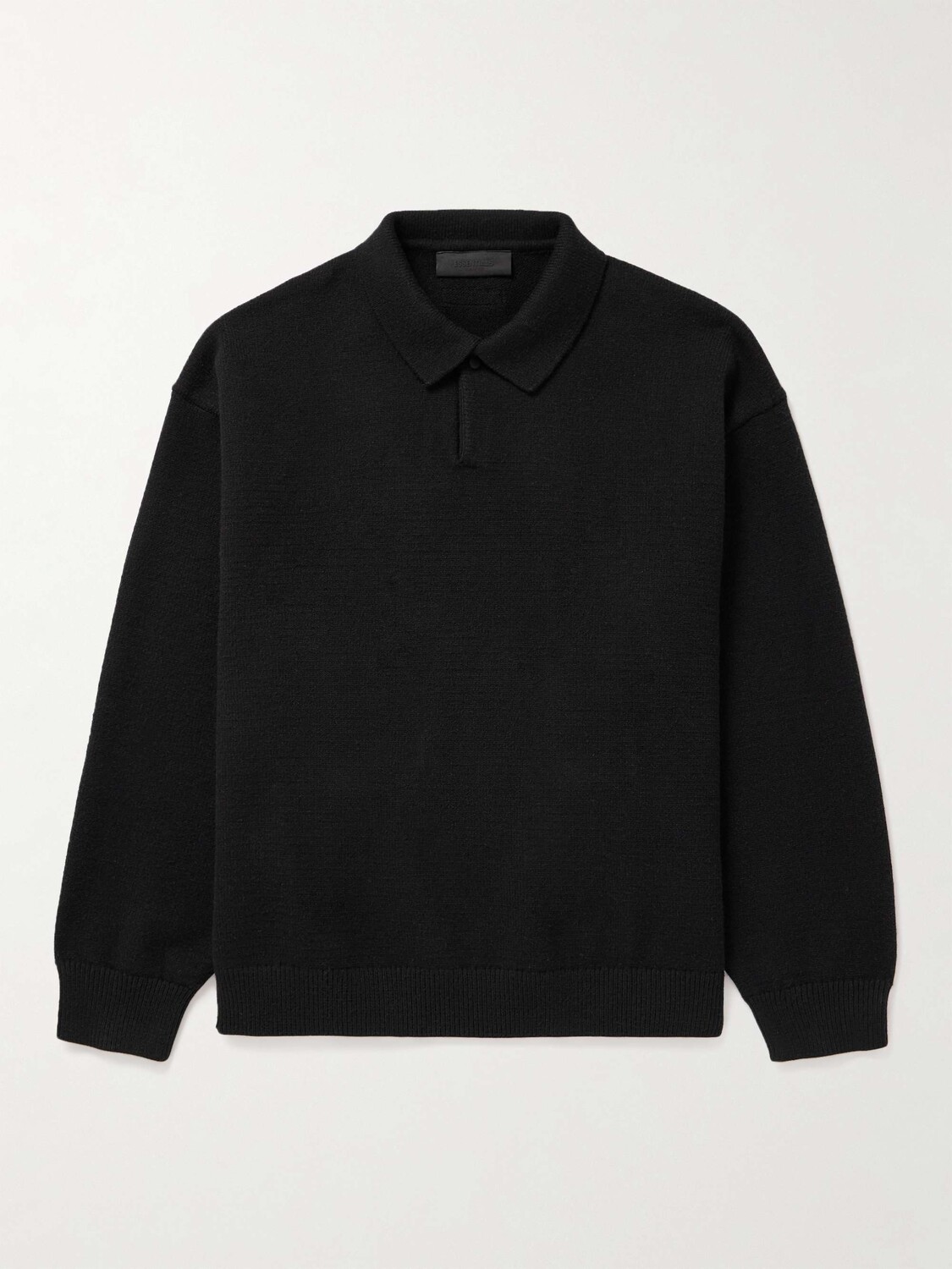 

Трикотажная рубашка-поло с аппликацией логотипа FEAR OF GOD ESSENTIALS, черный