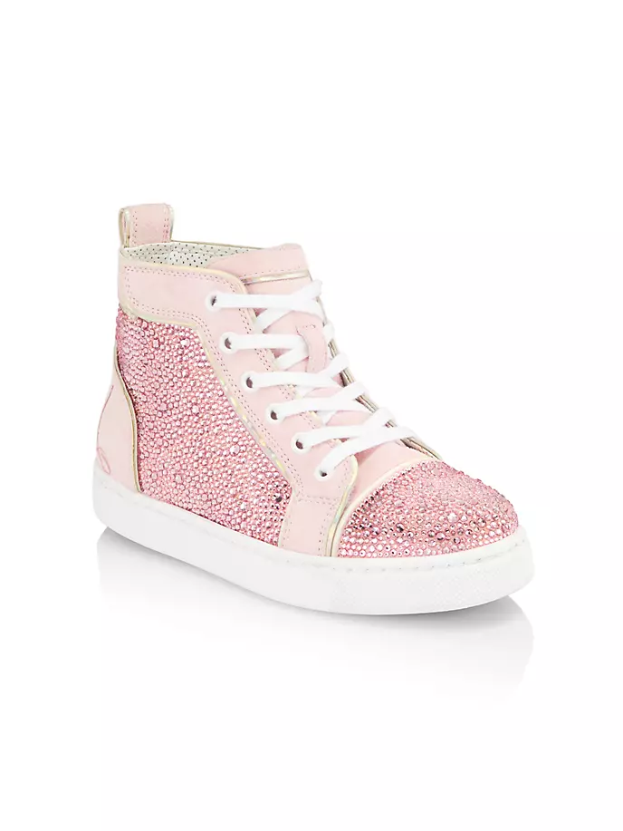 

Высокие кеды со стразами Little Girl's & Girl's Funnytopi Christian Louboutin, розовый