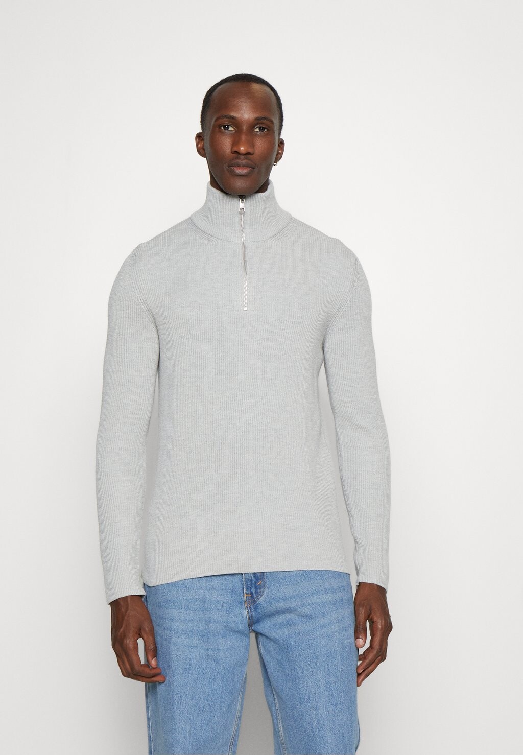 

Свитер JPRCCPERFECT HALF ZIP Jack & Jones, холодный серый меланж