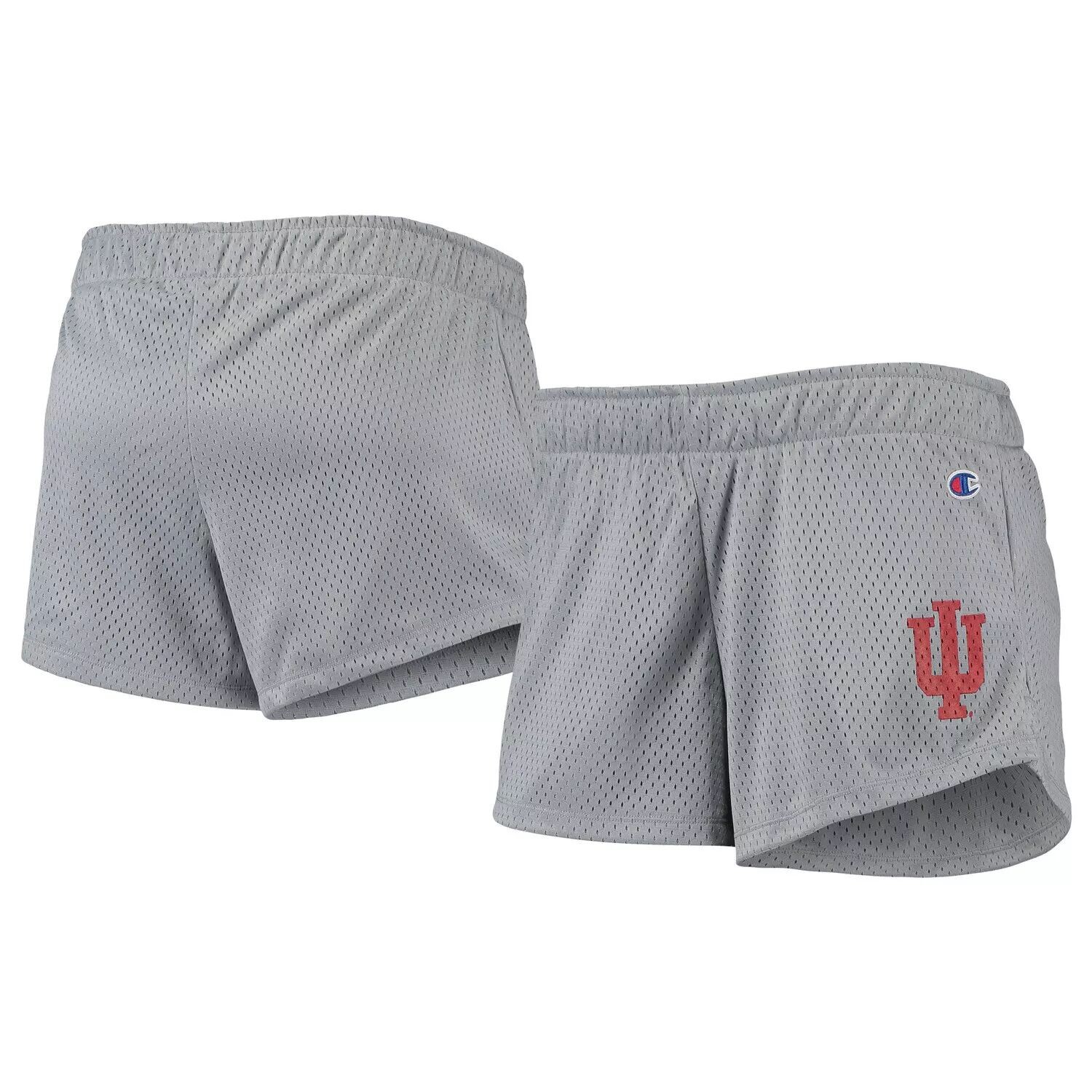 

Женские сетчатые шорты с логотипом Champion Grey Indiana Hoosiers Champion