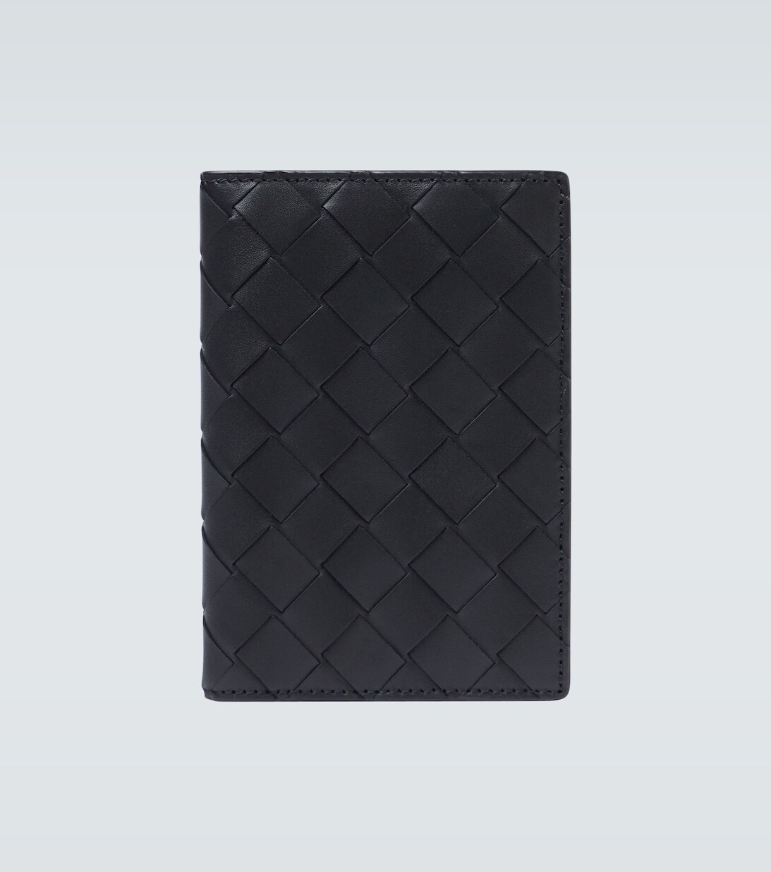 

Кошелек для паспорта из кожи Intrecciato Bottega Veneta, черный