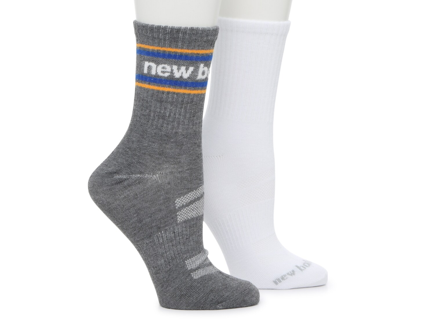 цена Набор из 2 пар носков New Balance Classic Crew, серый/белый