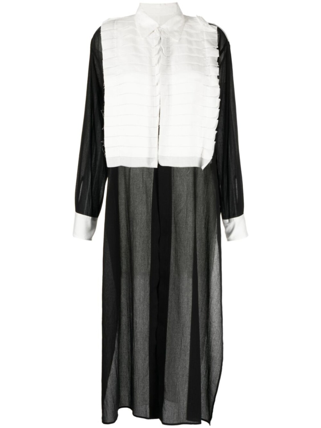 

Yohji Yamamoto платье-рубашка миди со складками, черный