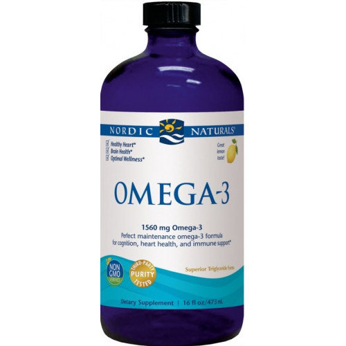 Nordic Naturals, Omega 3 1560 мг со вкусом лимона 473 мл