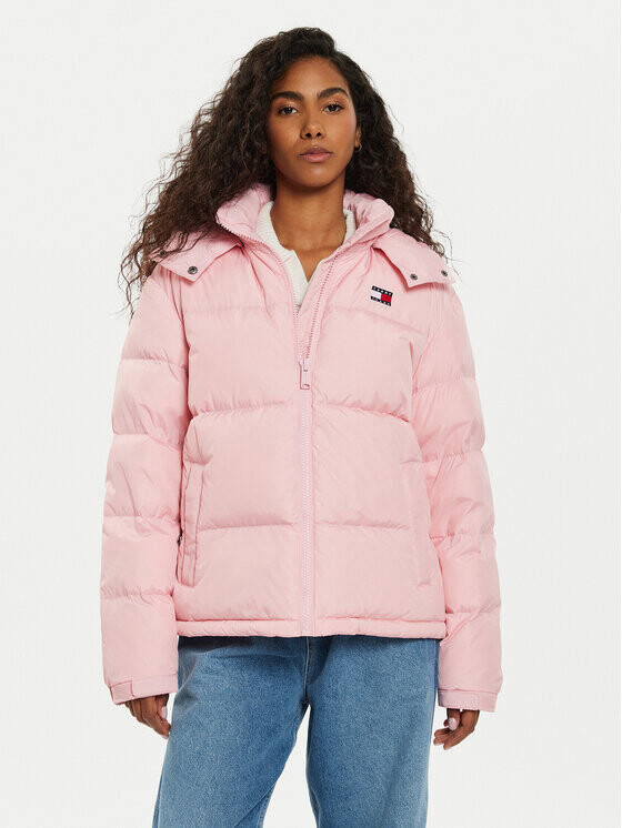 

Пуховик стандартного кроя Tommy Jeans, розовый