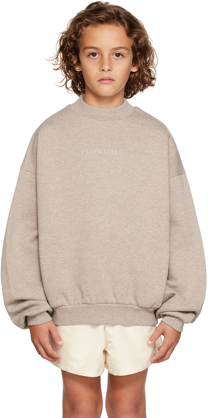 

Детский бежевый свитшот на бондаже Fear of God ESSENTIALS