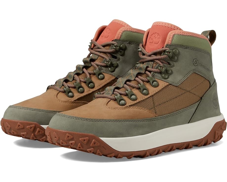 

Походная обувь Timberland Greenstride Motion 6 Mid Lace-Up Waterproof Hiking Boots, цвет Dark Green Nubuck