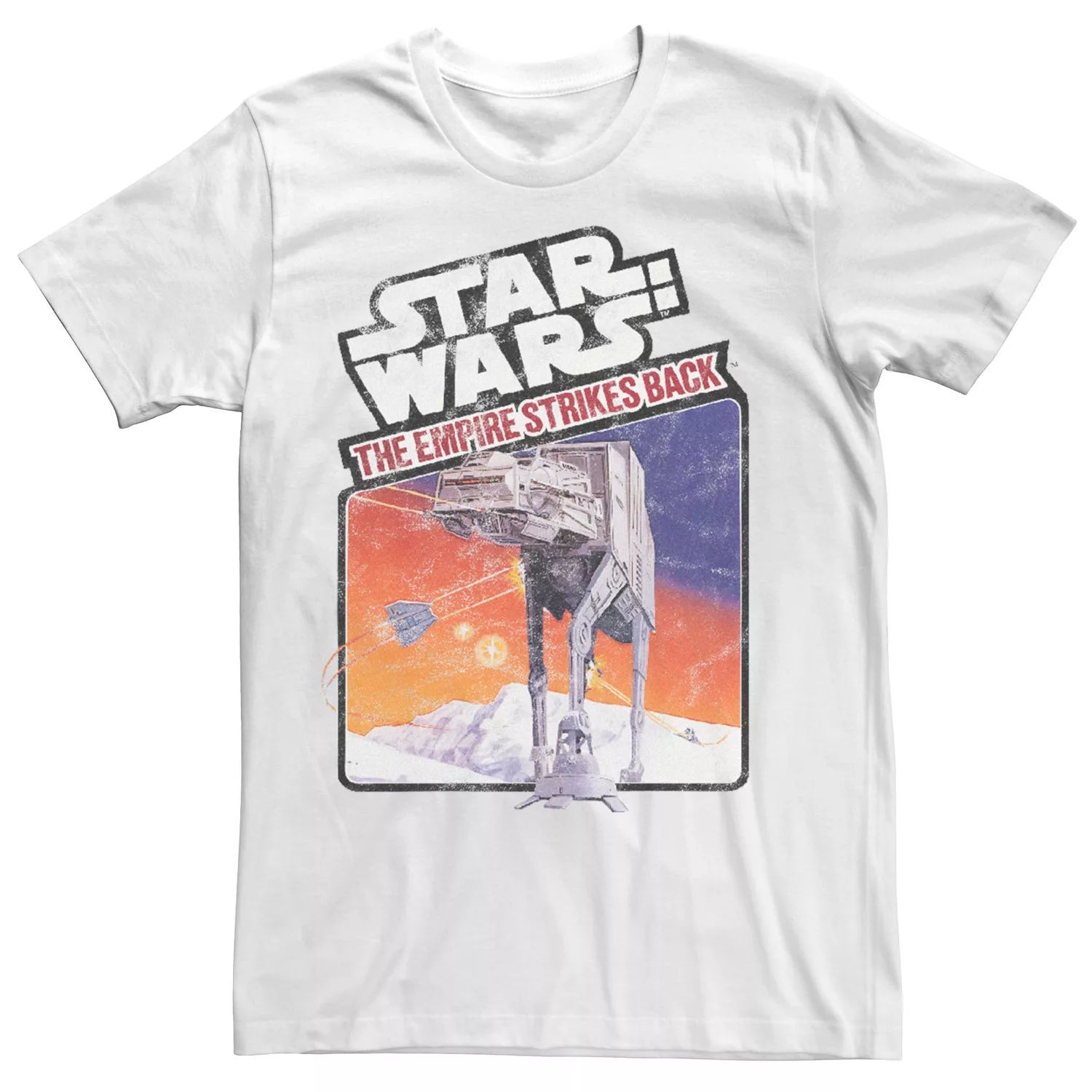 Мужская футболка с плакатом AT-AT «Империя наносит ответный удар» Star Wars мужская футболка с плакатом империя звездных войн наносит ответный удар fade in star wars