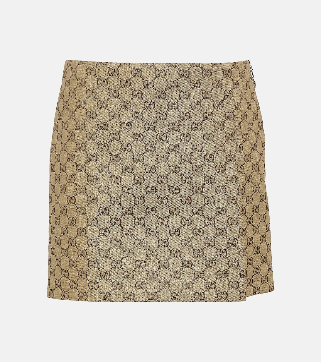 

Мини-юбка из плотной ткани с блестками gg Gucci, коричневый