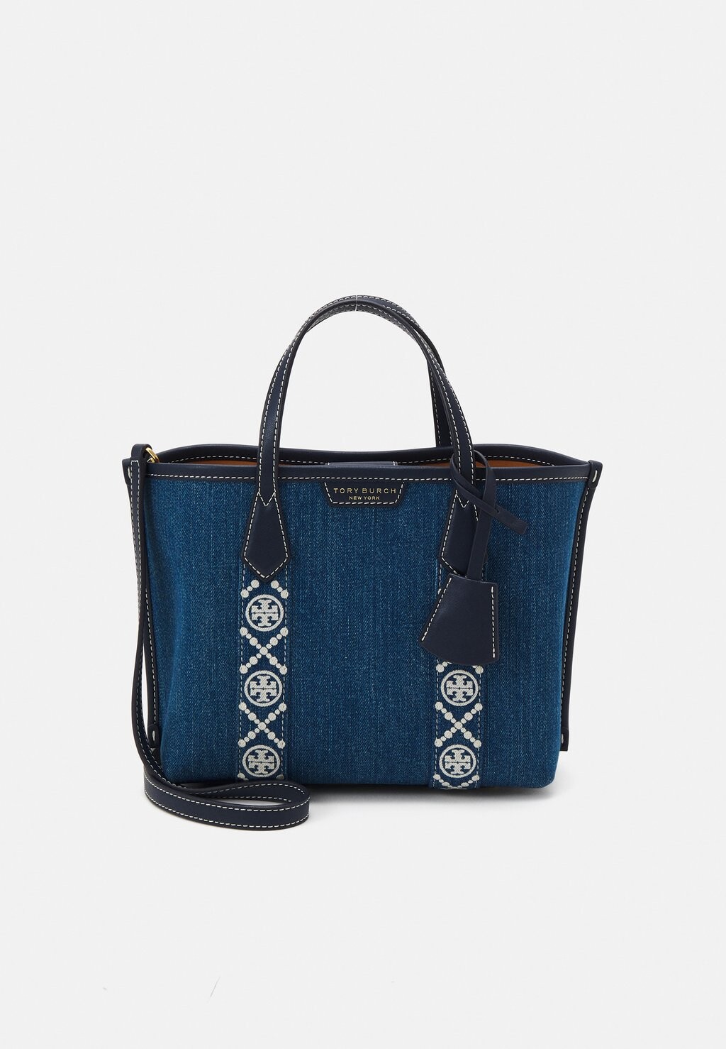 

Ручная сумка Perry Triple Compartment Small Tote Tory Burch, мультиджинсовый