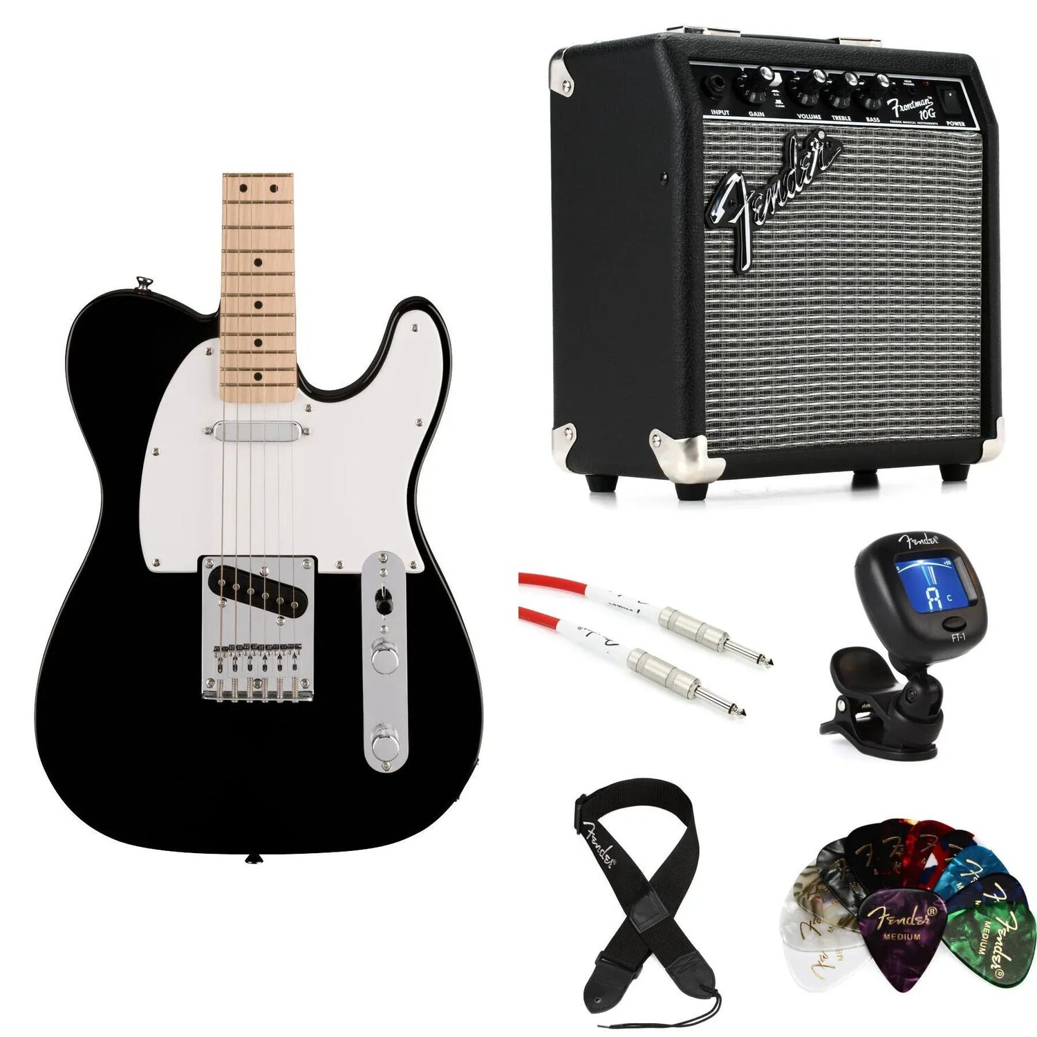 

Комплект электрогитары Squier Sonic Telecaster и усилителя Fender — черный