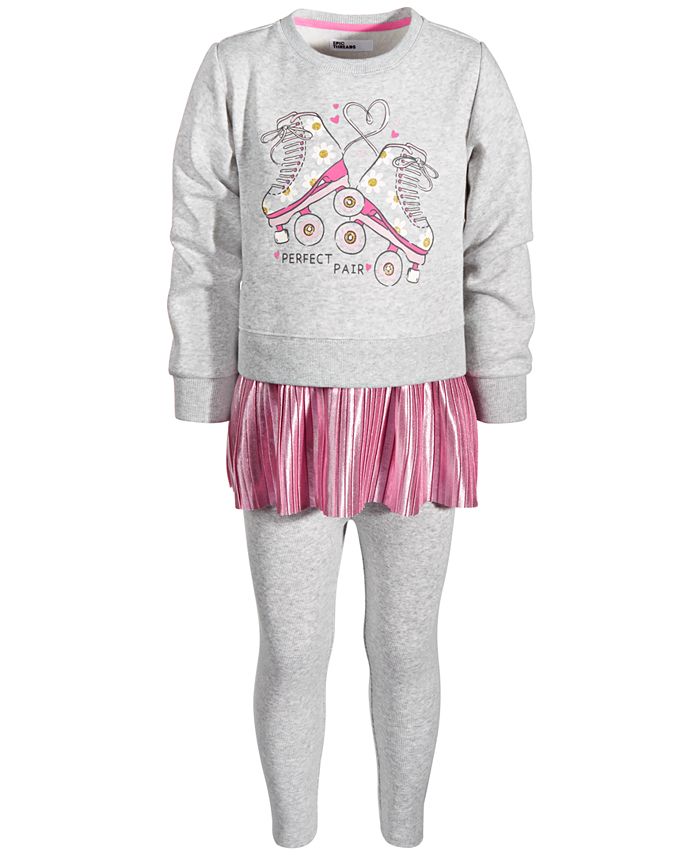 

Топ и леггинсы с баской Little Girls Perfect Pair, комплект из 2 предметов, созданный для Macy's Epic Threads, серый