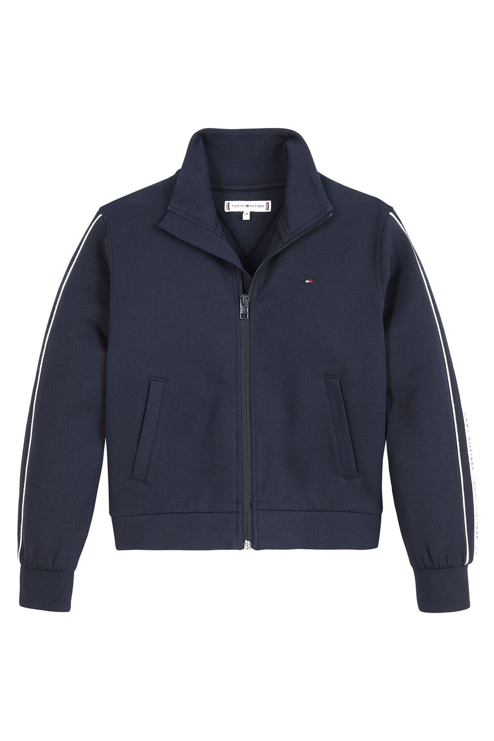 

Синий свитер на молнии и в полоску Tommy Hilfiger, синий