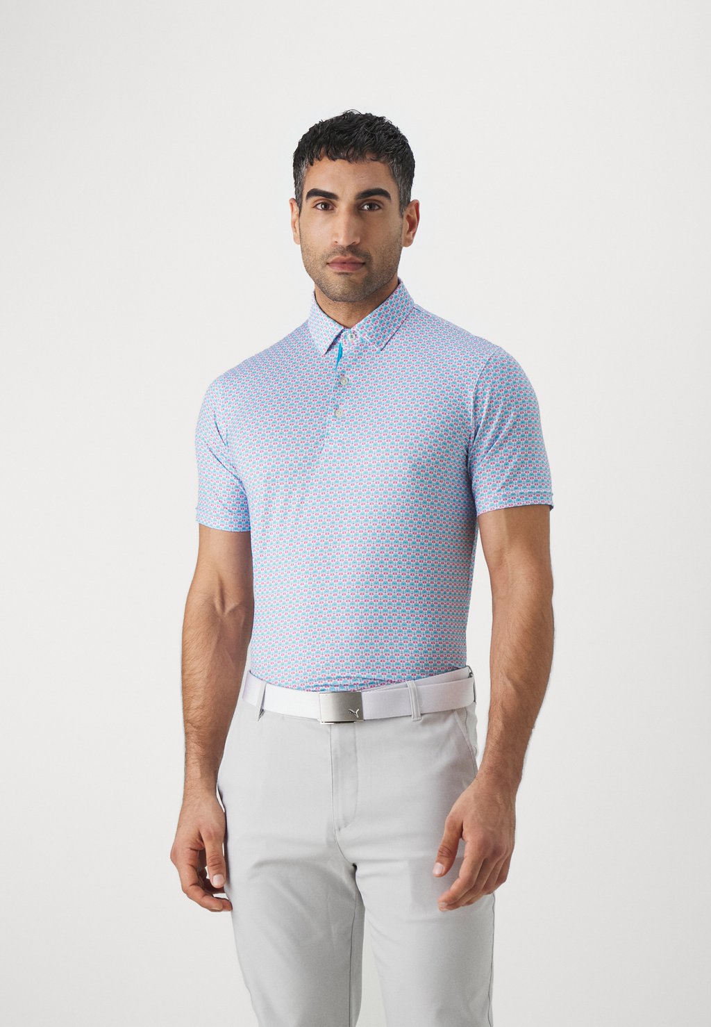Рубашка-поло Puma Golf, цвет aqua blue/garnet rose