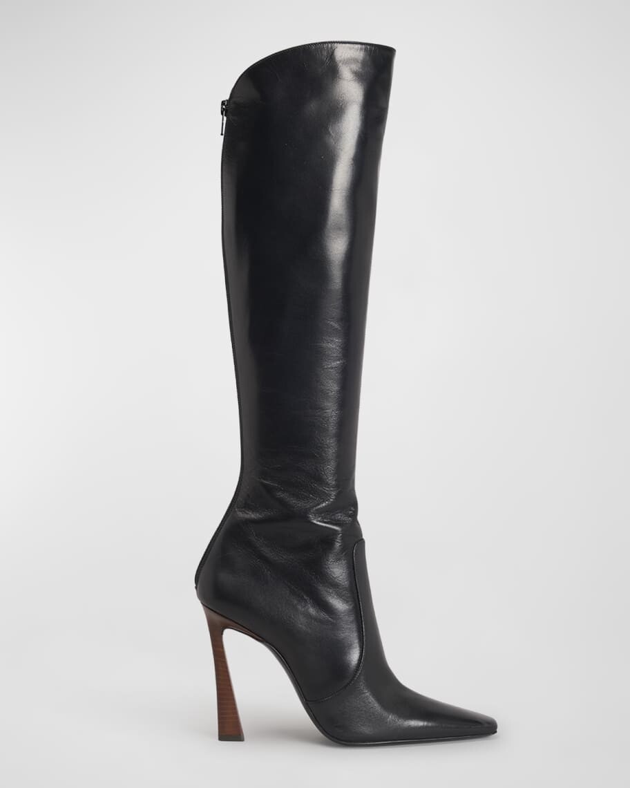 

Кожаные сапоги до колена Tom Saint Laurent