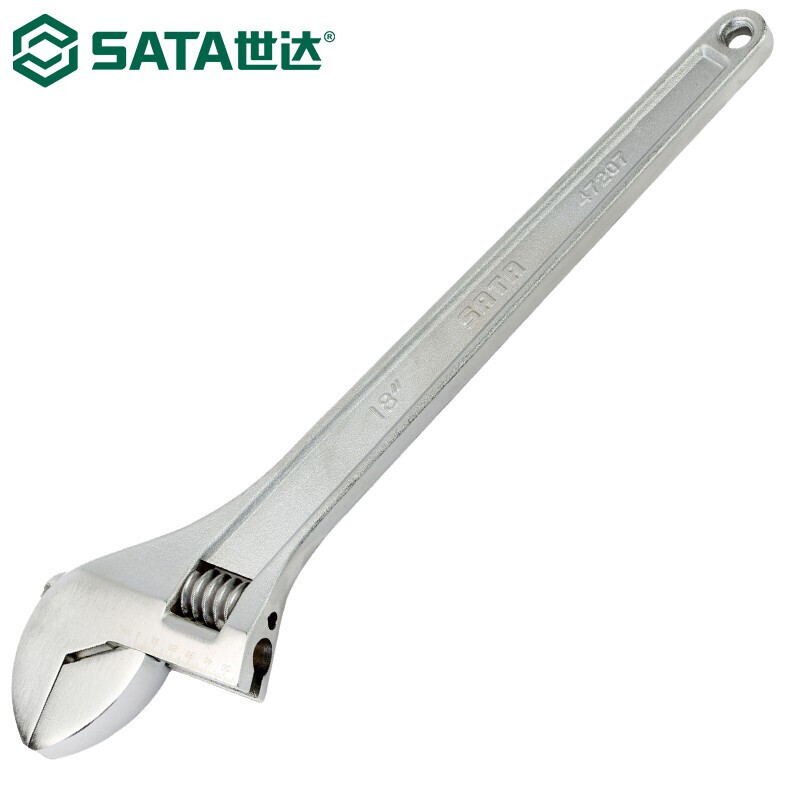 SATA 47203 Разводной ключ Гладкая ручка Разводной ключ Регулируемый рожковый ключ 8 дюймов 200 мм