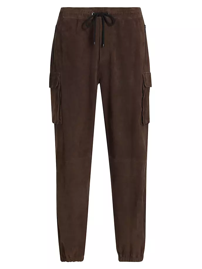 Замшевые брюки карго Frame, цвет dark wood