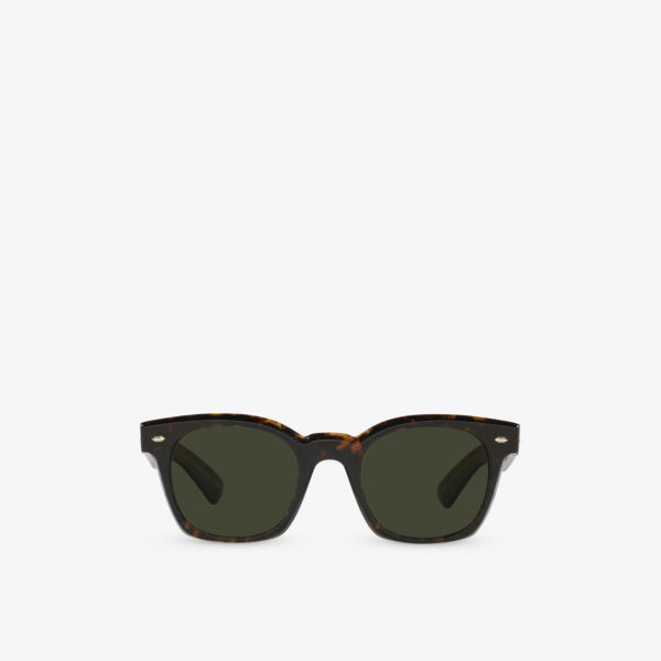 OV5498SU Солнцезащитные очки Merceaux в квадратной оправе из ацетата черепаховой расцветки Oliver Peoples, коричневый