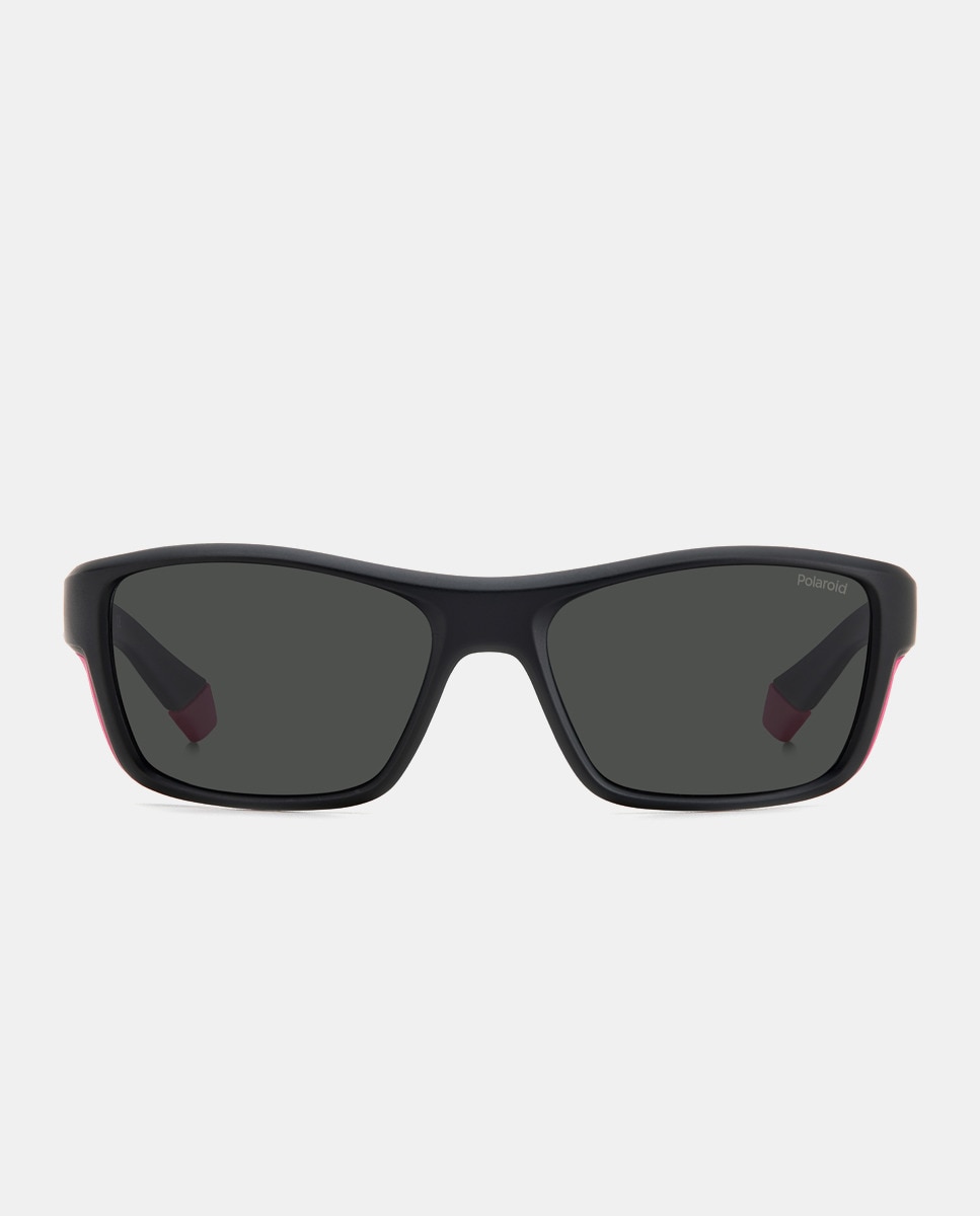 Черные мужские солнцезащитные очки прямоугольной формы с поляризационными линзами Polaroid, черный темно коричневые женские солнцезащитные очки прямоугольной формы с поляризационными линзами vogue коричневый