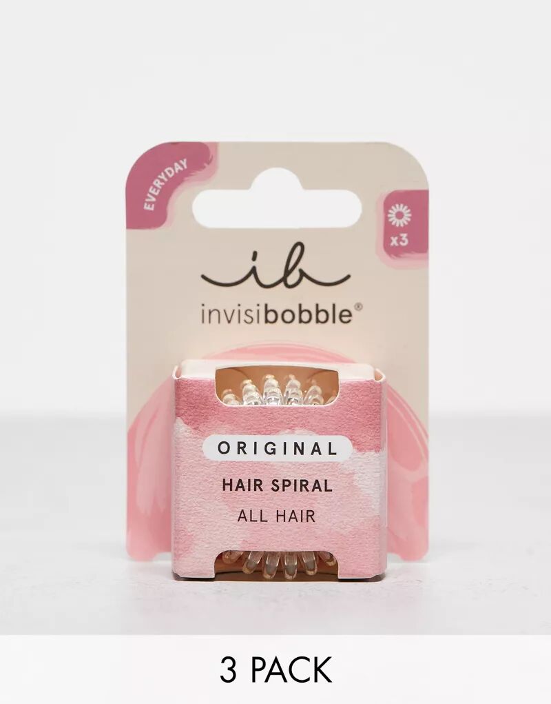 invisibobble — Original — Набор из 3 спиралей для резинок для волос — Crystal Clear