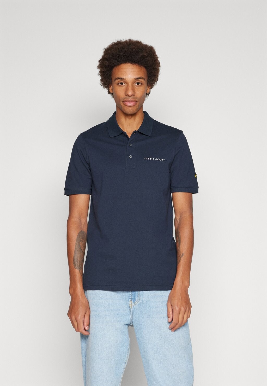

Рубашка-поло EMBROIDERED SHIRT Lyle & Scott, темно-синий