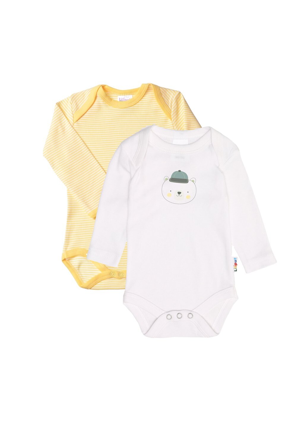 

Боди LANGARM-IM 2ER-PACK Liliput, цвет gelb geringelt/weiß mit frontdruck