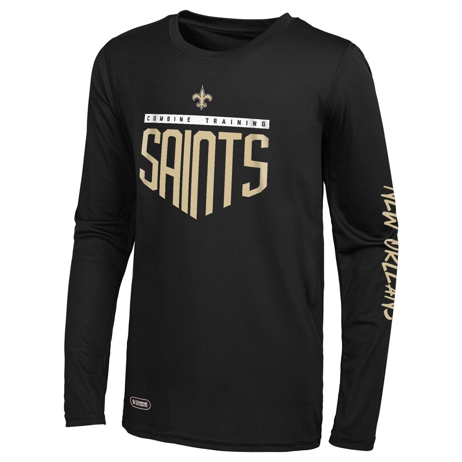 

Мужская черная футболка с длинным рукавом New Orleans Saints Joint Authentic Impact Outerstuff, Черный